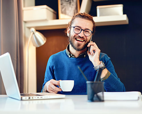 business man talking on phone to switch email providers for digital marketers