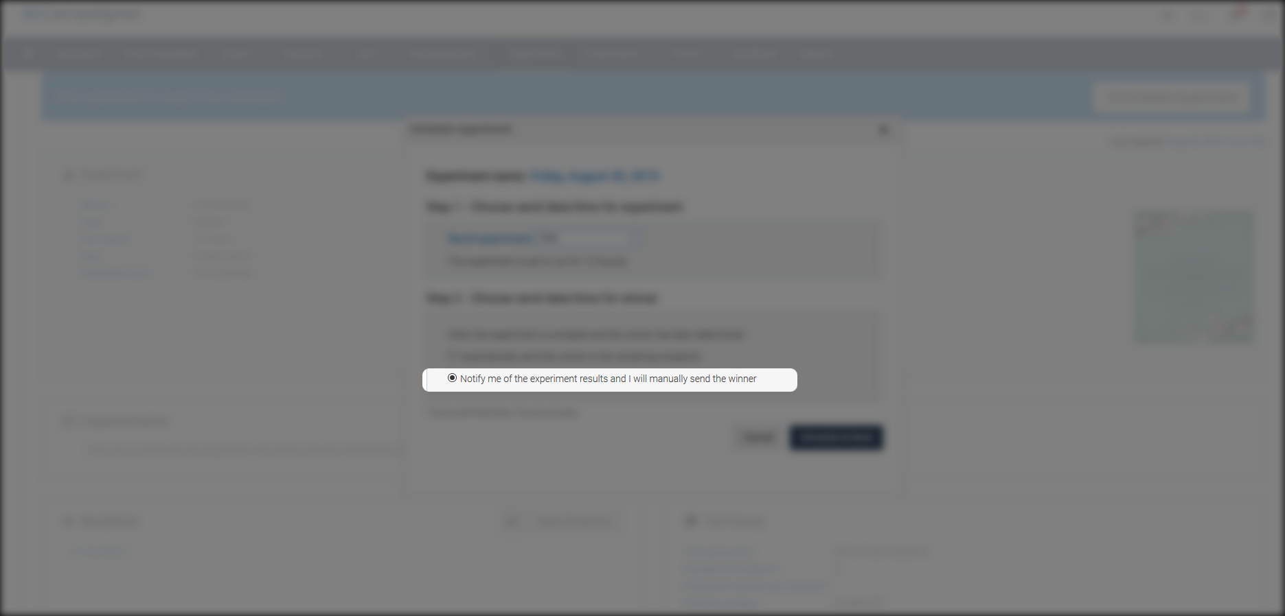 Setup to notify once there is a winner option in Campaigner