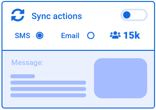 sync sms and email actions