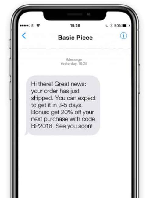 Basic Piece sms marketing example