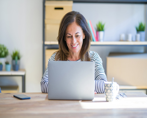 senior woman sitting