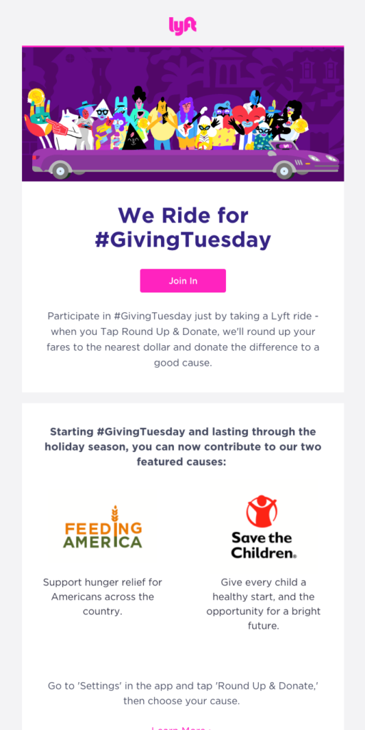 Giving Tuesday Lyft