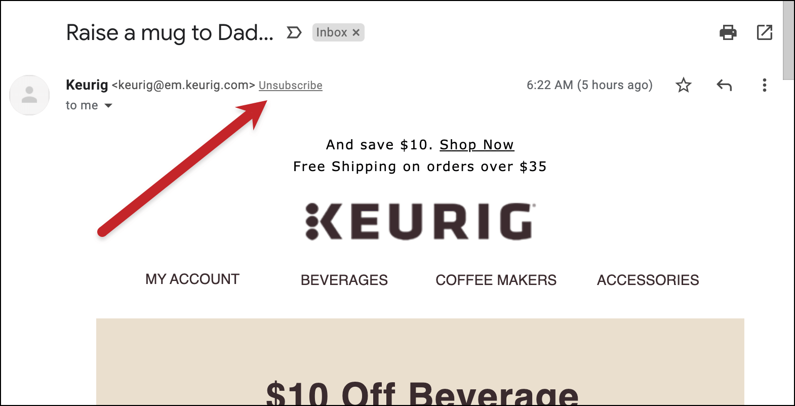List unsubscribe header